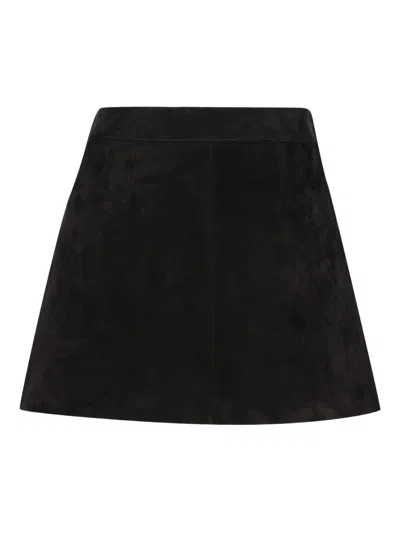Celine Women Suede Mini Skirt In Black