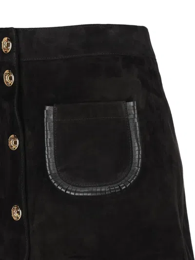 Celine Women Suede Mini Skirt In Black
