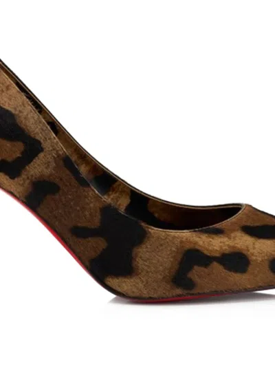 Christian Louboutin Women Miss Z Leather Pumps In Brown