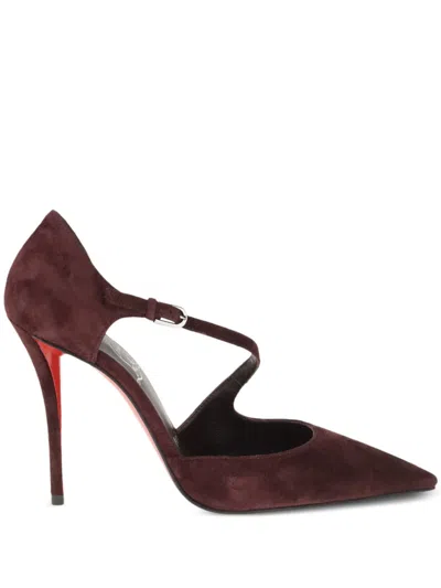 Christian Louboutin Women Miss Ziggyta Leather Pumps In Burgundy