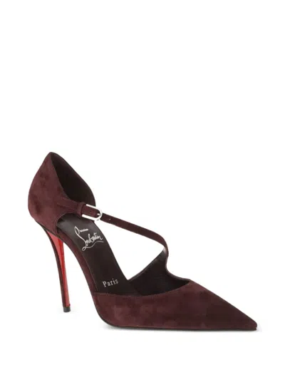 Christian Louboutin Women Miss Ziggyta Leather Pumps In Burgundy