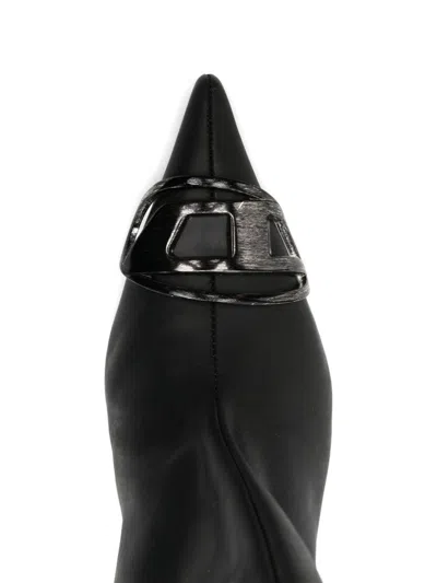 Diesel Women Venus Leather Boots In Black