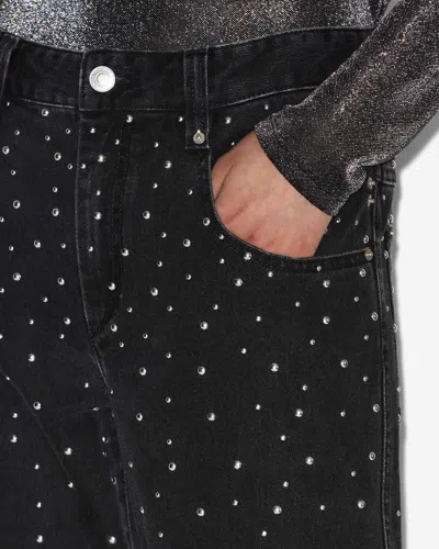 Isabel Marant Étoile Brinsa Gradient-studded Jeans In Black