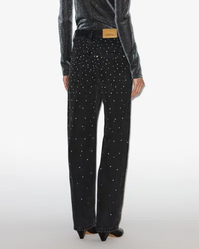 Isabel Marant Étoile Brinsa Gradient-studded Jeans In Black
