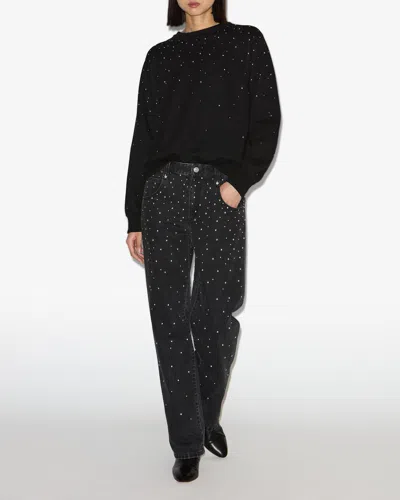Isabel Marant Étoile Brinsa Gradient-studded Jeans In Black