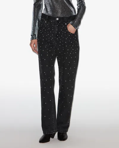 Isabel Marant Étoile Brinsa Gradient-studded Jeans In Black