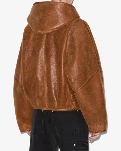 Isabel Marant Amiel Shearling Jacket In Brown