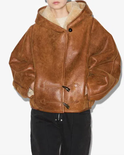 Isabel Marant Amiel Shearling Jacket In Brown