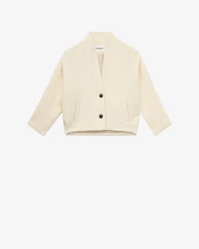 Isabel Marant Étoile Textured Fabric Peacoat Featuring Side Pockets In Neutral