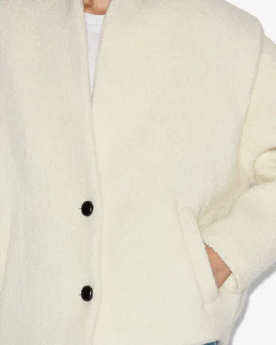 Isabel Marant Étoile Textured Fabric Peacoat Featuring Side Pockets In Neutral