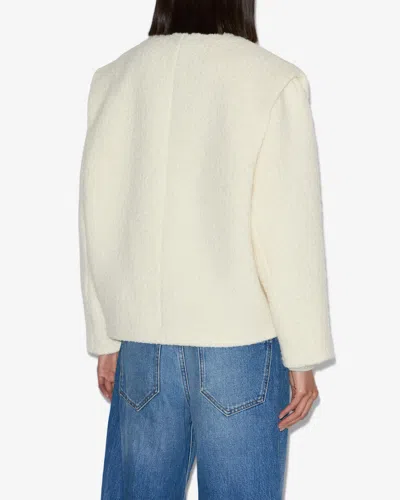Isabel Marant Étoile Textured Fabric Peacoat Featuring Side Pockets In Neutral