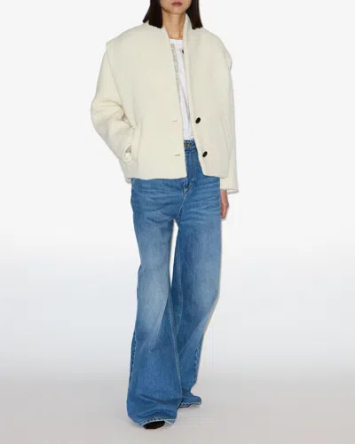 Isabel Marant Étoile Textured Fabric Peacoat Featuring Side Pockets In Neutral