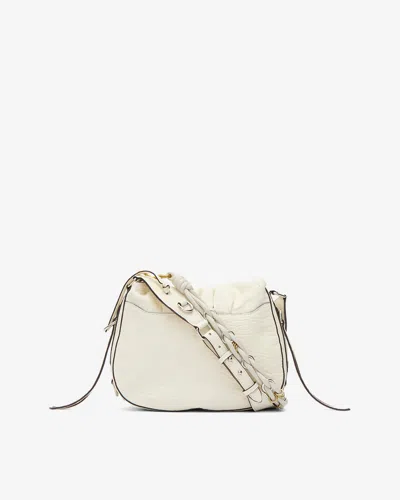 Isabel Marant Bolton Embellished Tasseled Textured-leather Shoulder Bag In White