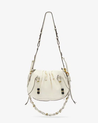 Isabel Marant Bolton Embellished Tasseled Textured-leather Shoulder Bag In White