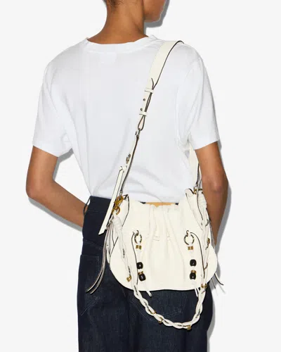 Isabel Marant Bolton Embellished Tasseled Textured-leather Shoulder Bag In White