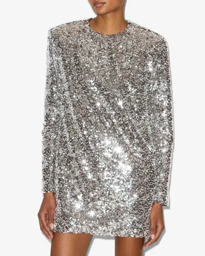 Isabel Marant Heliane Embellished Tulle Mini Dress In Black