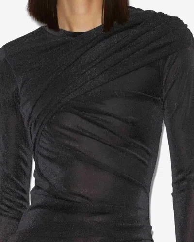 Isabel Marant Étoile Isabel Marant Etoile Denise Short Draped Jersey Dress In Black