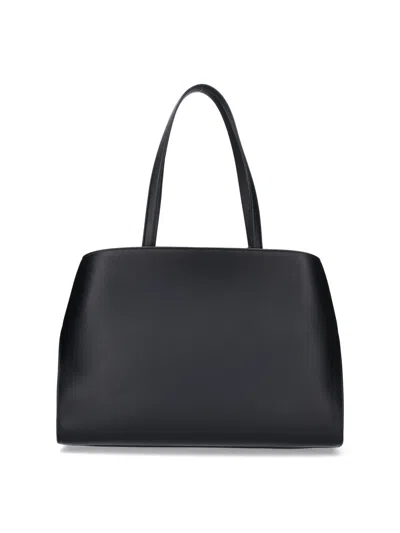Ferragamo Hug Top-zip Leather Shoulder Bag In Black