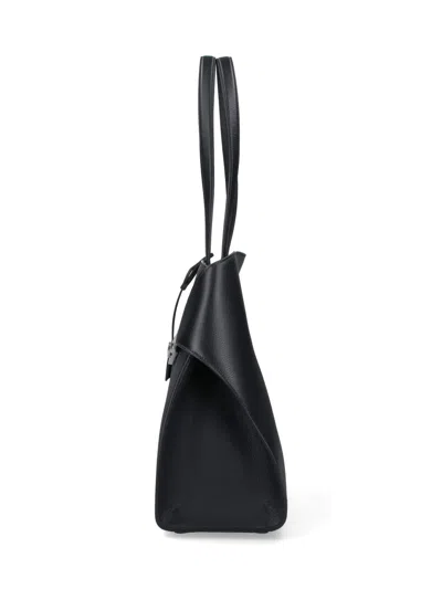 Ferragamo Hug Top-zip Leather Shoulder Bag In Black