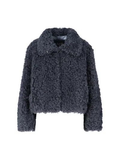 The Seafarer Sheepskin Zip Jacket In Gray