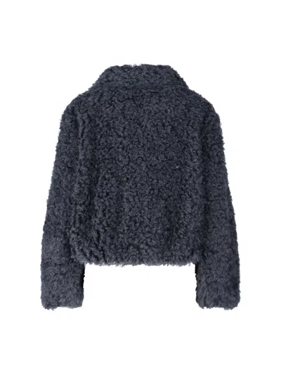 The Seafarer Sheepskin Zip Jacket In Gray