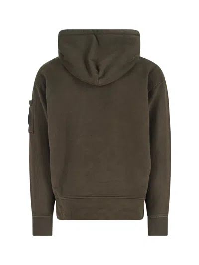C.p. Company Hooded Long Sleeve Sweatshirt With Arm Pocket In Brown