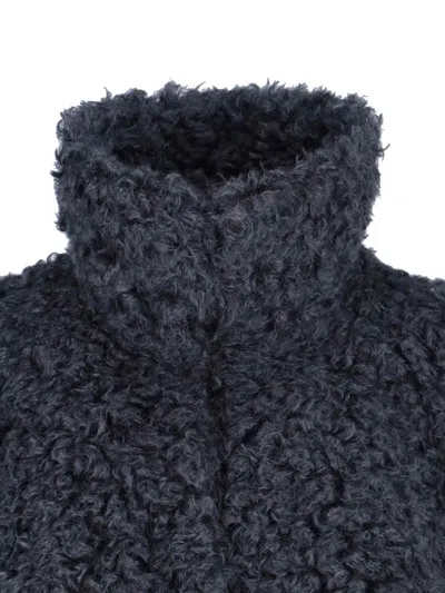 The Seafarer Sheepskin Zip Jacket In Gray