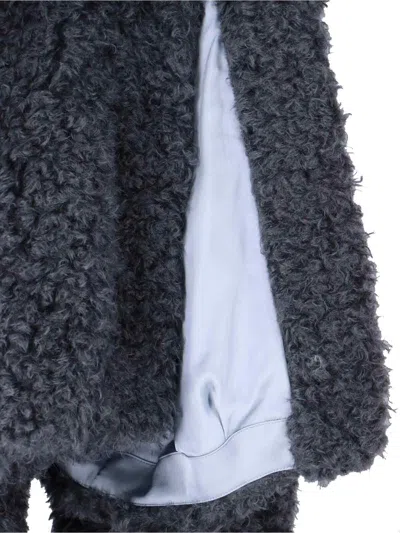 The Seafarer Sheepskin Zip Jacket In Gray