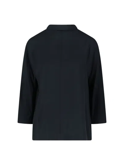 Aspesi Minimalist Black Top With Clean Silhouette In Black