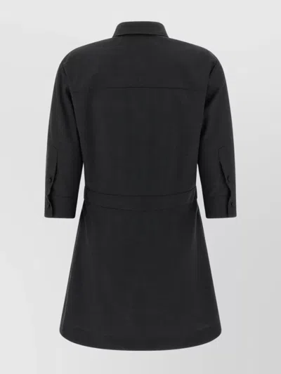 Gucci Womens Horsebit Long-sleeves Wool Mini Dress Ardesia Grey In Black