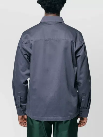 Gr10k Collared Shirt With Long Sleeves And Chest Pocket In Gray