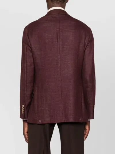 Brunello Cucinelli Tailored Single-breasted Jacket Lapel In Burgundy