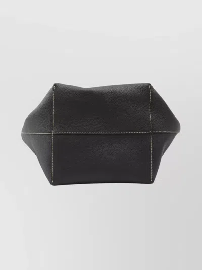 The Row Park Medium Topstitched Tote Bag In Pebbled Leather In Multi