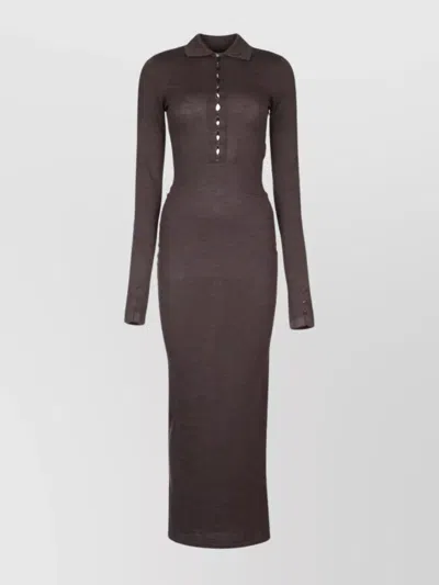 Jacquemus Trapeze Trench Dress Long Sleeves In Brown