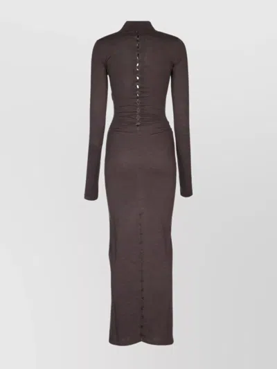 Jacquemus Trapeze Trench Dress Long Sleeves In Brown