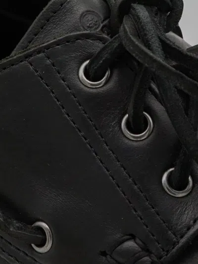 Sebago Brogues With Stitched Detailing And Rubber Sole In Black