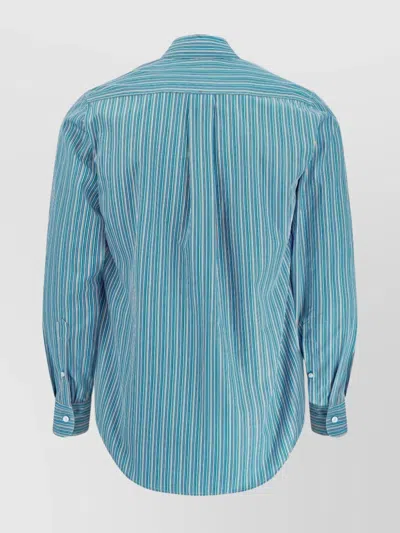 Martine Rose Striped Long Sleeve Button-down Shirt In Blue