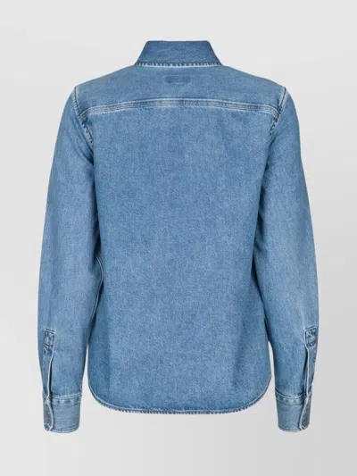 Jacob Cohen Denim Jacket With Chest Pockets And Point Collar In Blue