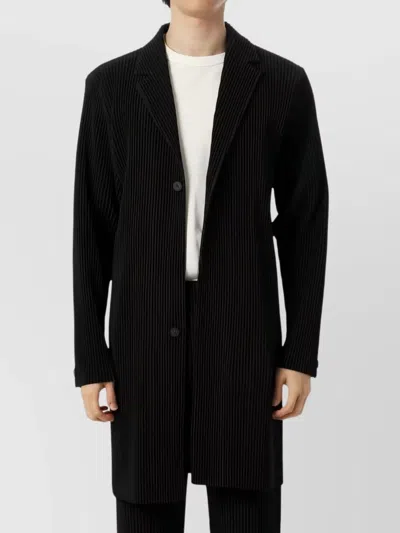 Issey Miyake Tailored Coat With Pinstripe And Buttons In Multi