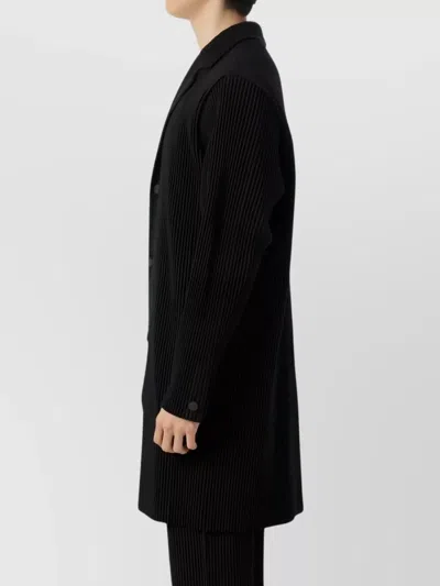 Issey Miyake Tailored Coat With Pinstripe And Buttons In Multi