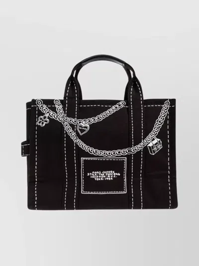 Marc Jacobs The Trompe L Oeil Charm Medium Tote Bag In Black
