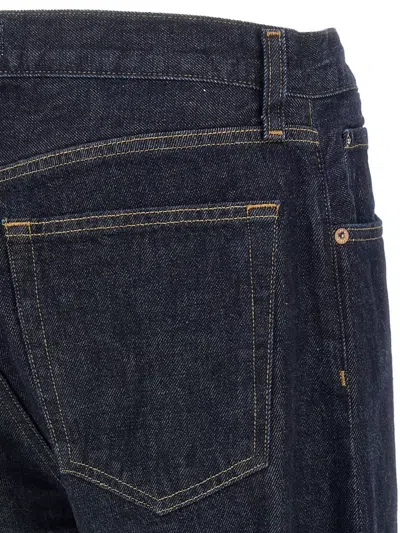 Agolde Straight Leg Five-pocket Denim Trousers In Blue