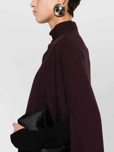Raquel Diniz High-necked Cape In Burgundy