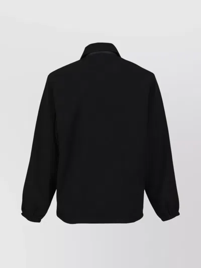 Gr10k Minimalistic Black Jacket With Zip Fastening And Turn-down Collar In Black