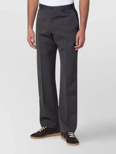 Pt Torino Wool Trousers With Side And Back Pockets In Gray