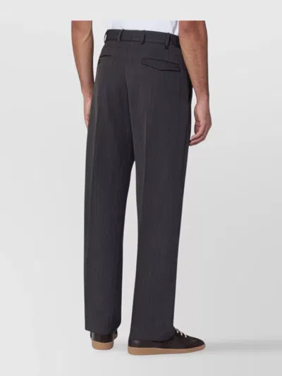 Pt Torino Wool Trousers With Side And Back Pockets In Gray