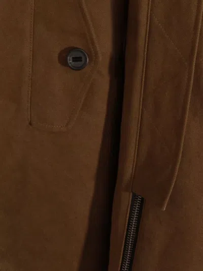 Dolce & Gabbana Hooded Jacket With Button Accents And Pockets In Brown