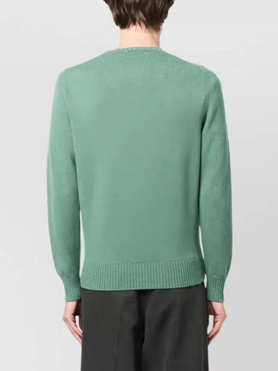 Drumohr Long Sleeve Crew Neck Knit Top In Green
