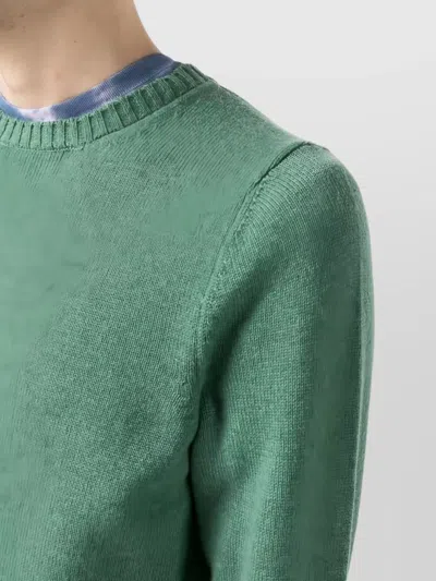 Drumohr Long Sleeve Crew Neck Knit Top In Green