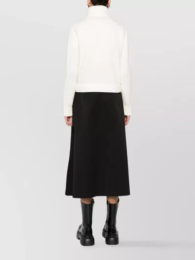 Moncler High Collar Knitted Jacket Pockets In White